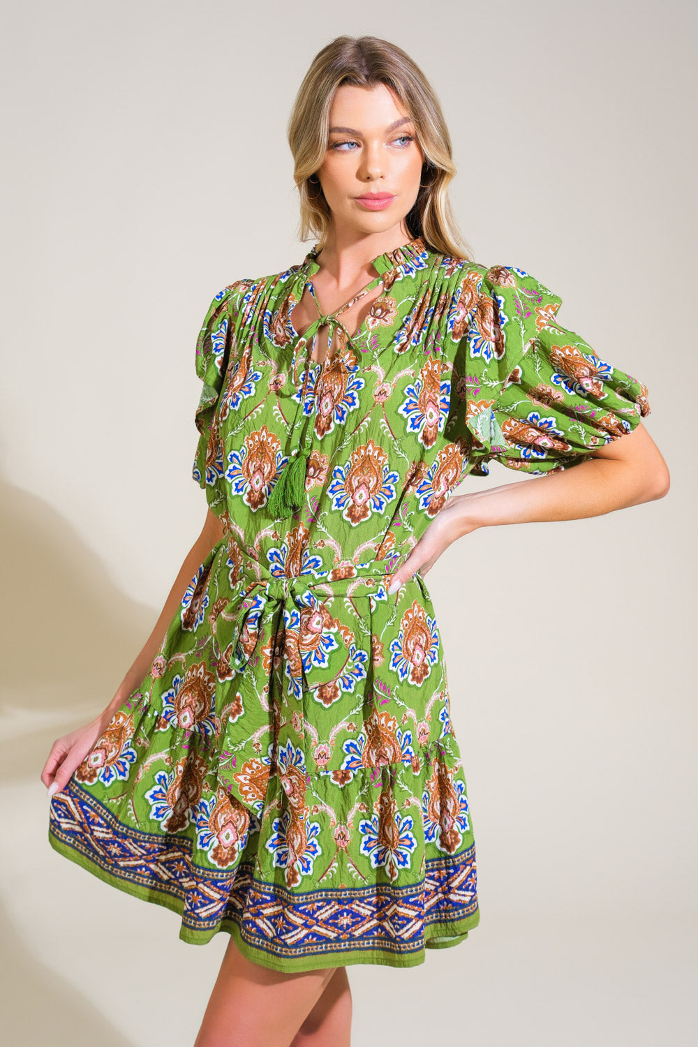 PURE SERENITY WOVEN MINI DRESS Flying Tomato